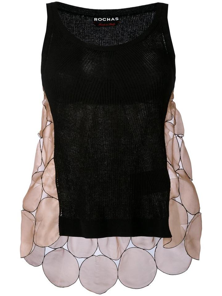 Rochas Patchwork Knitted Tank Top, Women's, Size: 44, Black, Cotton/polyamide/silk