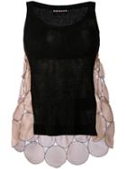 Rochas Patchwork Knitted Tank Top, Women's, Size: 44, Black, Cotton/polyamide/silk