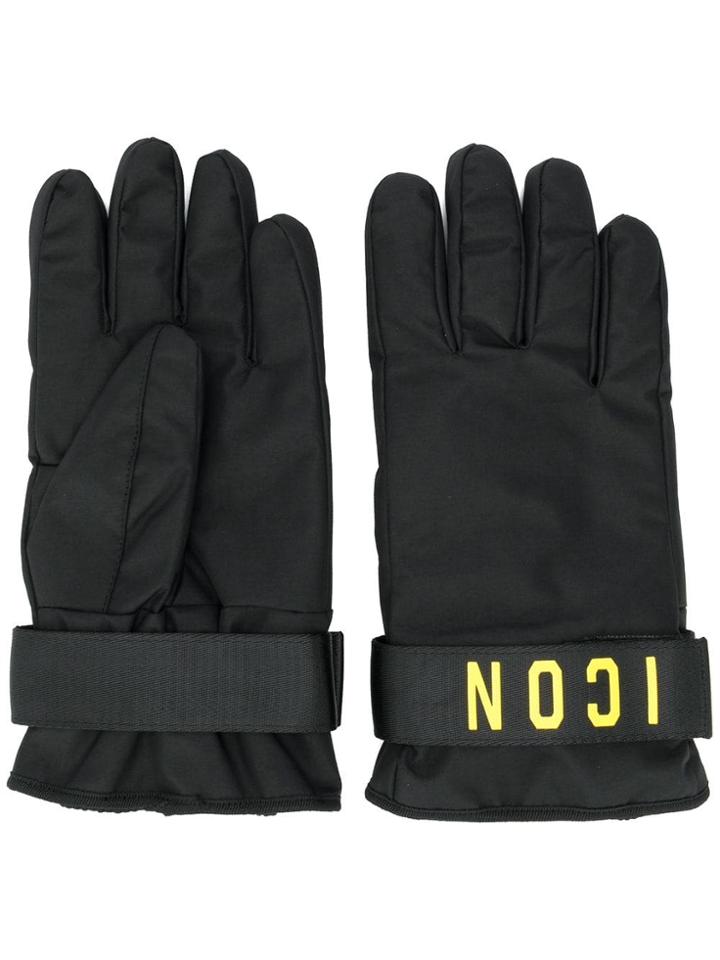 Dsquared2 Icon Print Gloves - Black
