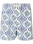 Mc2 Saint Barth Tile Pattern Swim Shorts - White