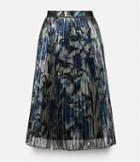 Christopher Kane Lamé Pleated Skirt, Women's, Size: 44, Grey, Polyester