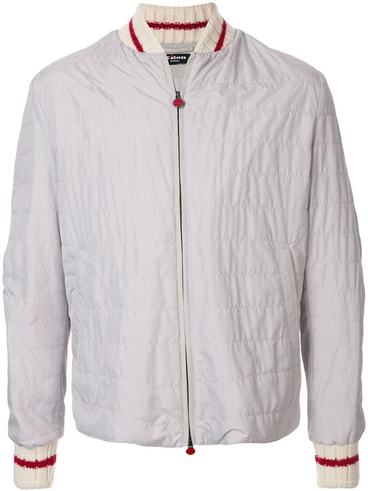 Kiton Quilted Bomber Jacket - White