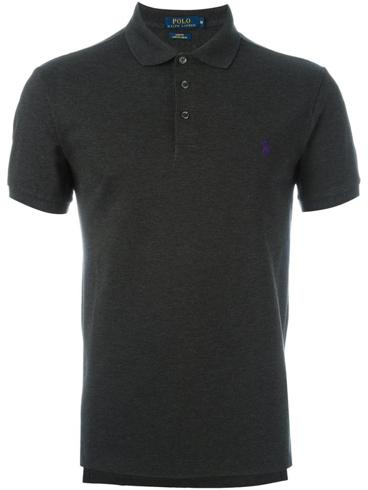 Polo Ralph Lauren Logo Embroidered Polo Shirt - Grey