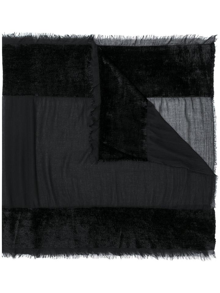 Faliero Sarti Paneled Sheer Scarf - Black