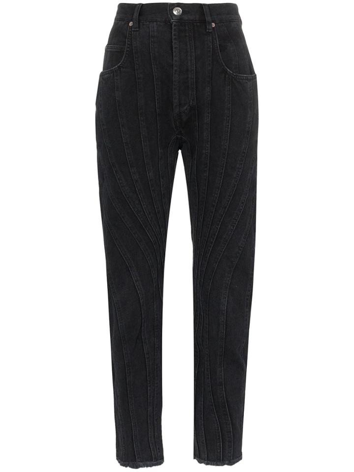 Mugler Seam Detail High-waist Jeans - Black