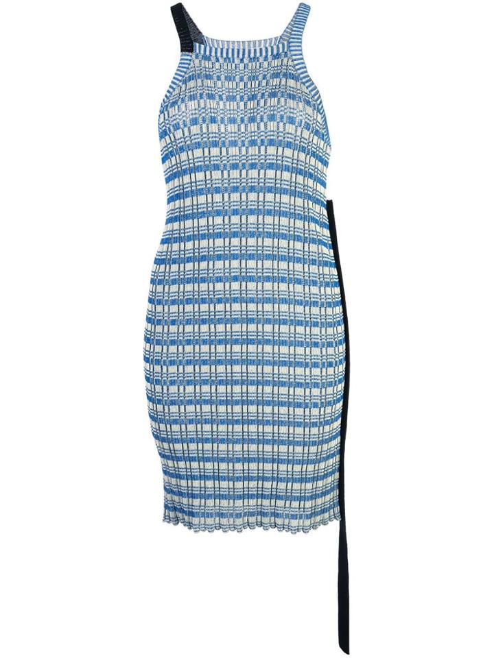 Jil Sander Striped Knit Halterneck Tunic - Blue