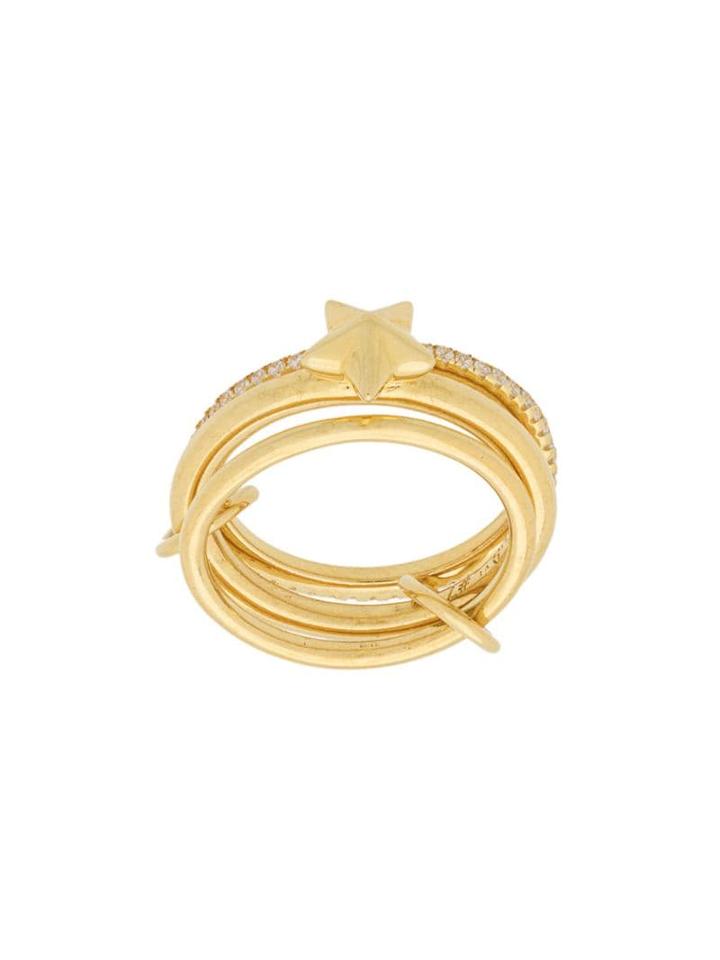 Eshvi Star Three Finger Ring - Gold