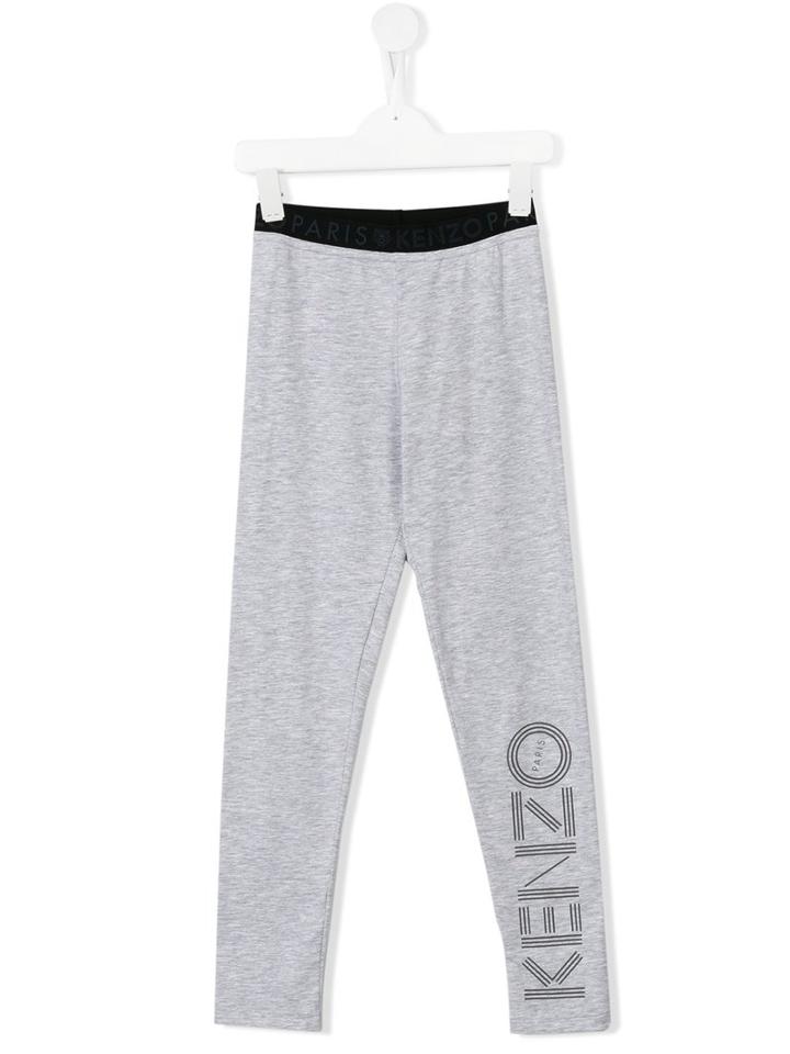 Kenzo Kids Logo Print Leggings, Girl's, Size: 8 Yrs, Grey