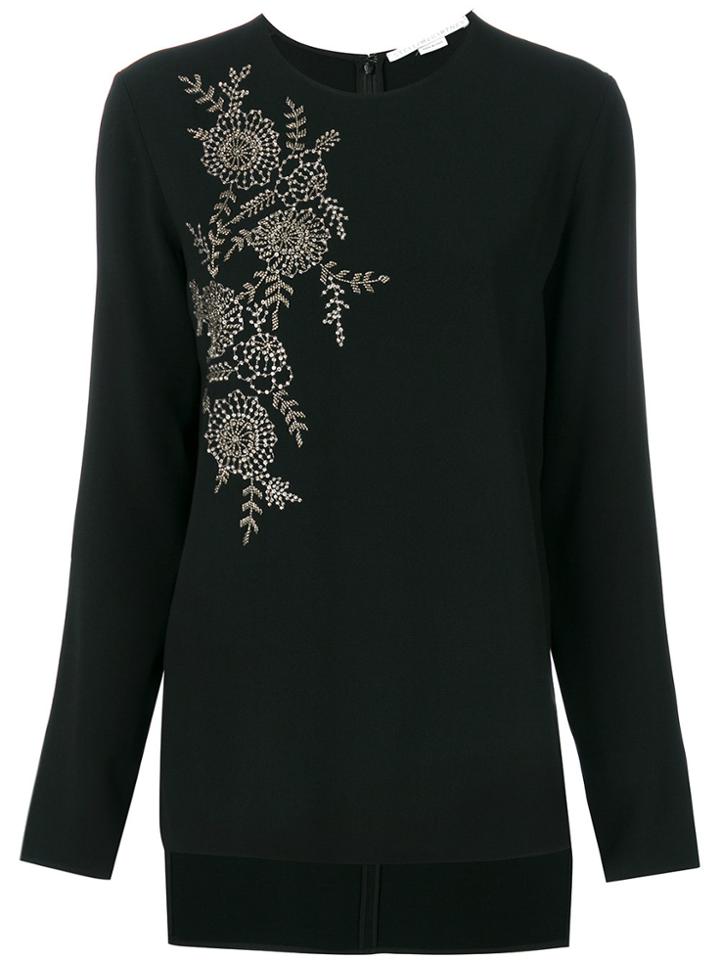 Stella Mccartney Embellished Crepe Blouse - Black