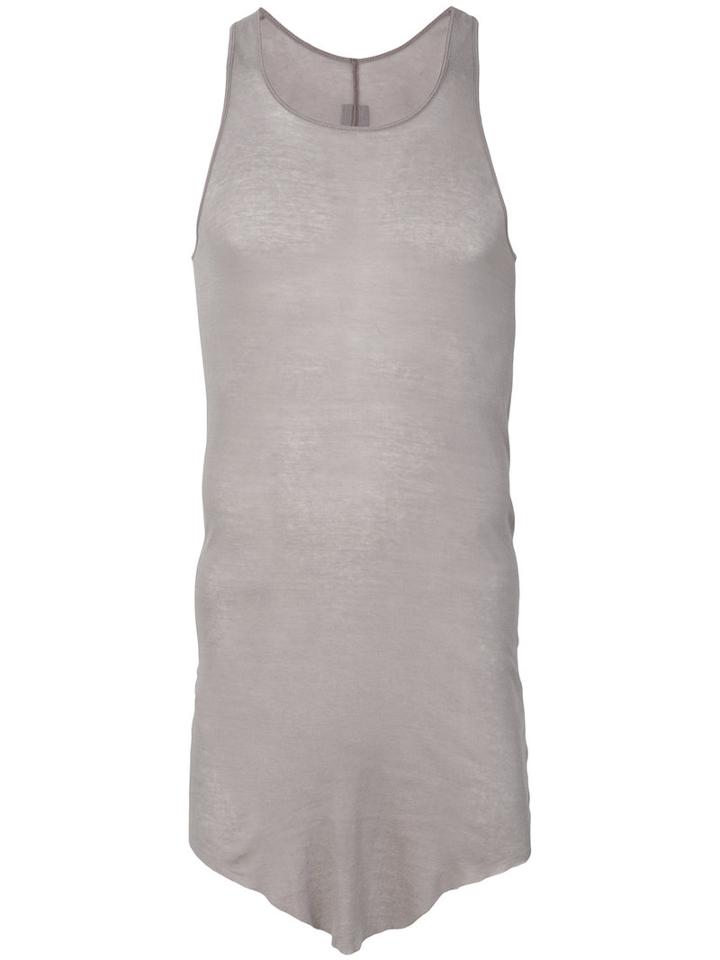 Rick Owens - Curved Hem Tank Top - Men - Cotton - M, Grey, Cotton