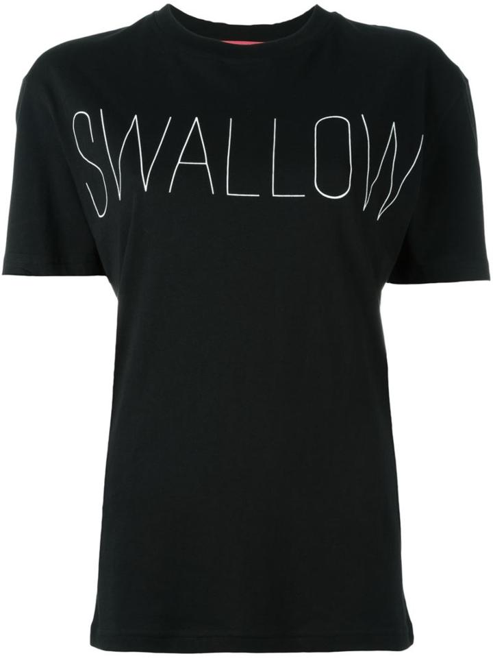 Mcq Alexander Mcqueen Swallow Print T-shirt, Women's, Size: M, Black, Cotton