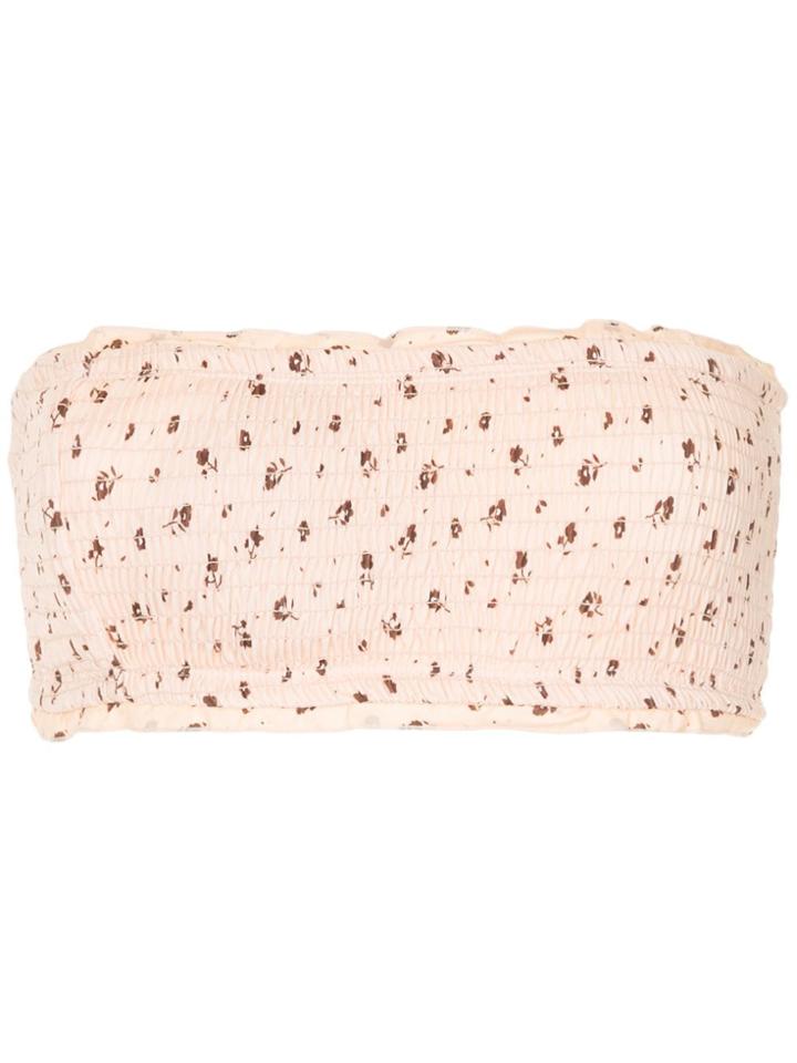Peony Melon Smocked Bandeau - Pink