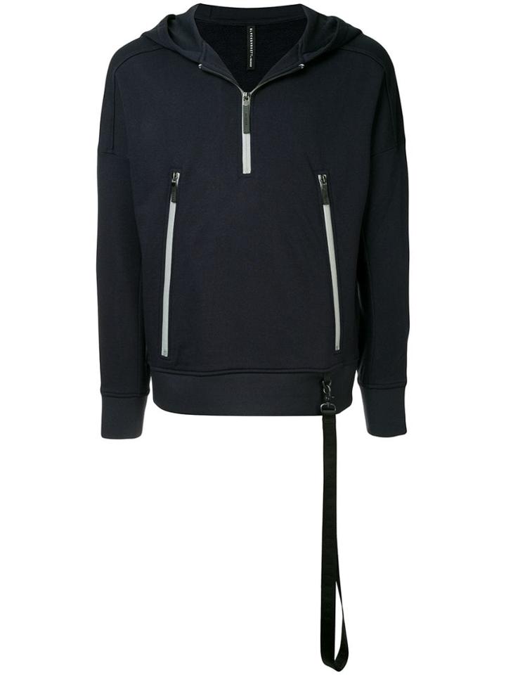 Blackbarrett Zipped Pockets Hoodie - Blue