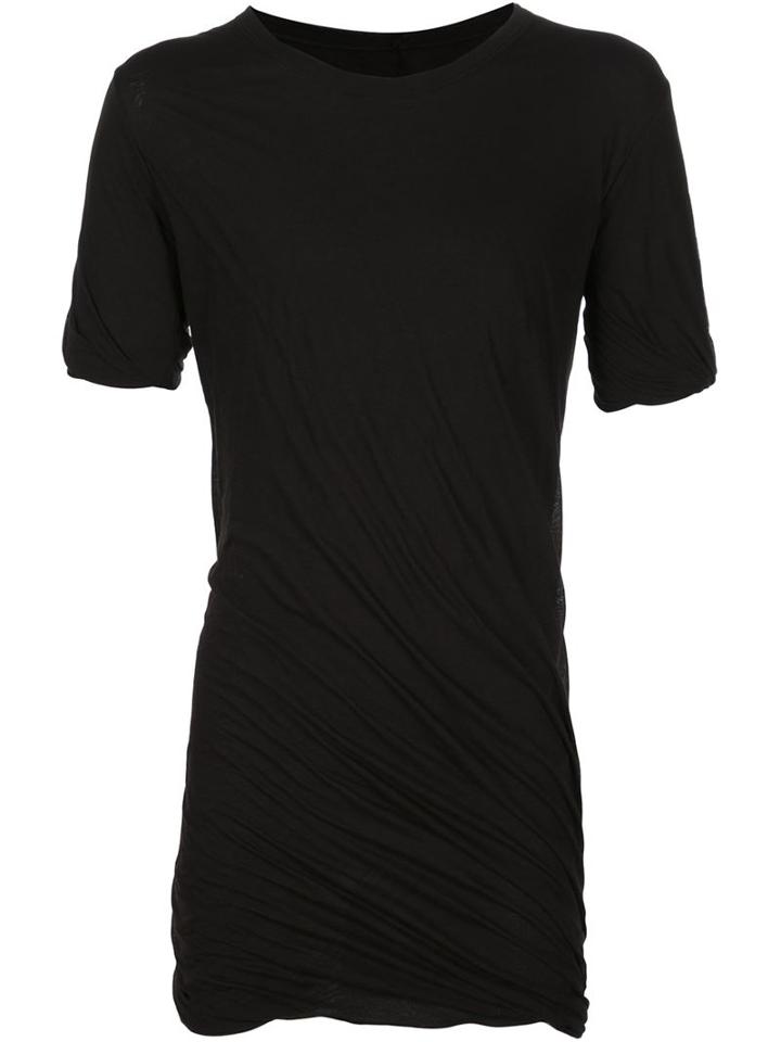 Rick Owens Long Length T-shirt, Men's, Size: M, Black, Cotton