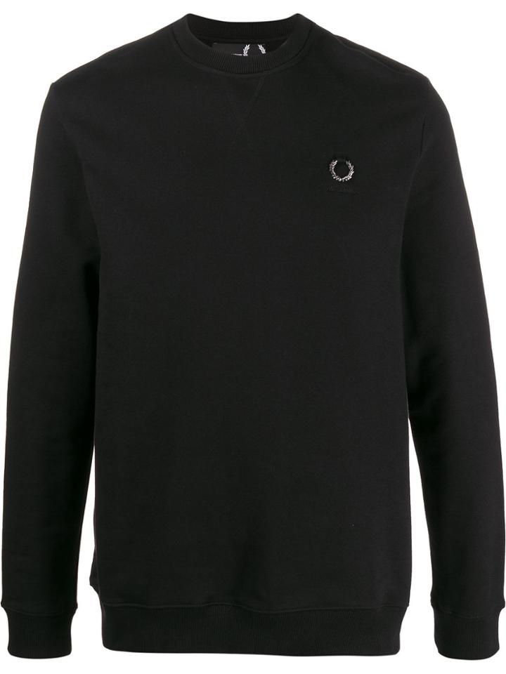 Raf Simons X Fred Perry Logo Plaque Sweatshirt - Black