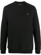 Raf Simons X Fred Perry Logo Plaque Sweatshirt - Black