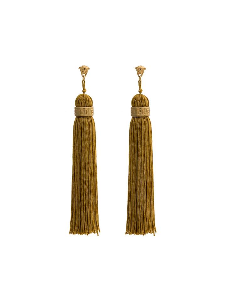Versace Medusa Tassel Drop Earrings - Metallic