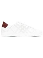 Burberry Perforated Check Sneakers - White