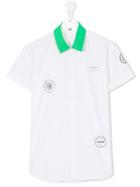 Aston Martin Kids Teen Contrast Collar Printed Shirt - White