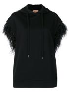 No21 Feather Sleeve Hoodie - Black