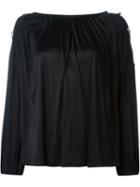 Versace Collection Lace-up Detail Blouse, Women's, Size: 42, Black, Viscose