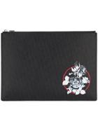 Dior Homme Rose-print Clutch Bag - Black