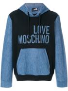 Love Moschino Logo Print Hoodie - Blue
