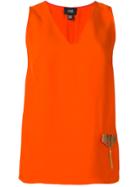 Cavalli Class Metallic Embellished Blouse - Yellow & Orange