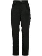 Callipygian Textured Slim-fit Trousers - Black