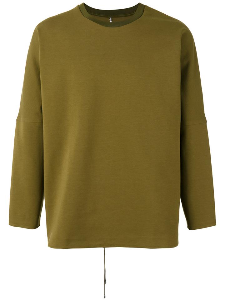Oamc - Printed Back Sweatshirt - Men - Cotton/polyamide/spandex/elastane - Xl, Green, Cotton/polyamide/spandex/elastane