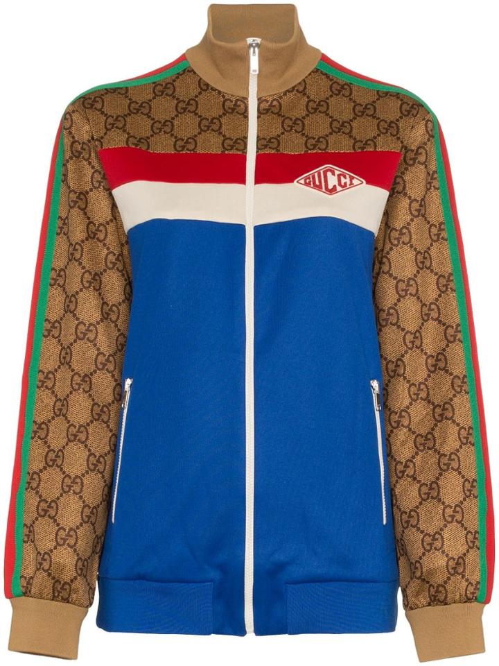 Gucci Logo Print Track Jacket - Blue