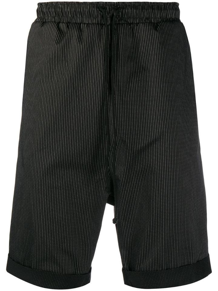 Alchemy Pinstriped Drawstring Shorts - Black