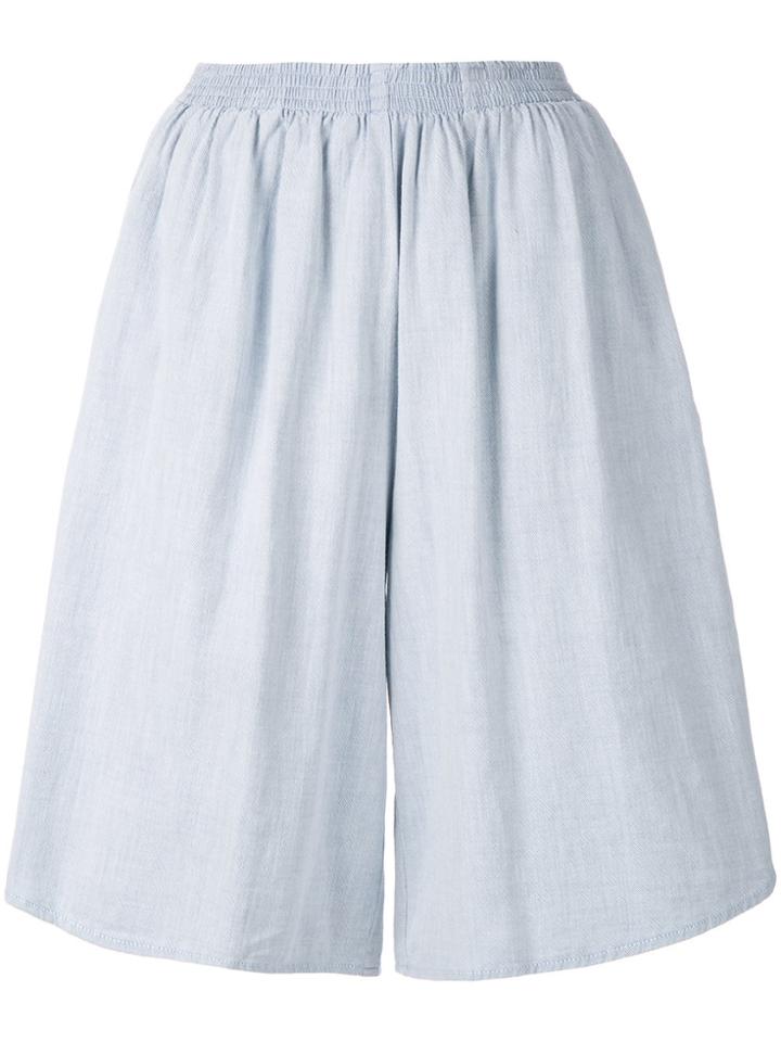 Mm6 Maison Margiela High Waist Wide Leg Shorts - Blue