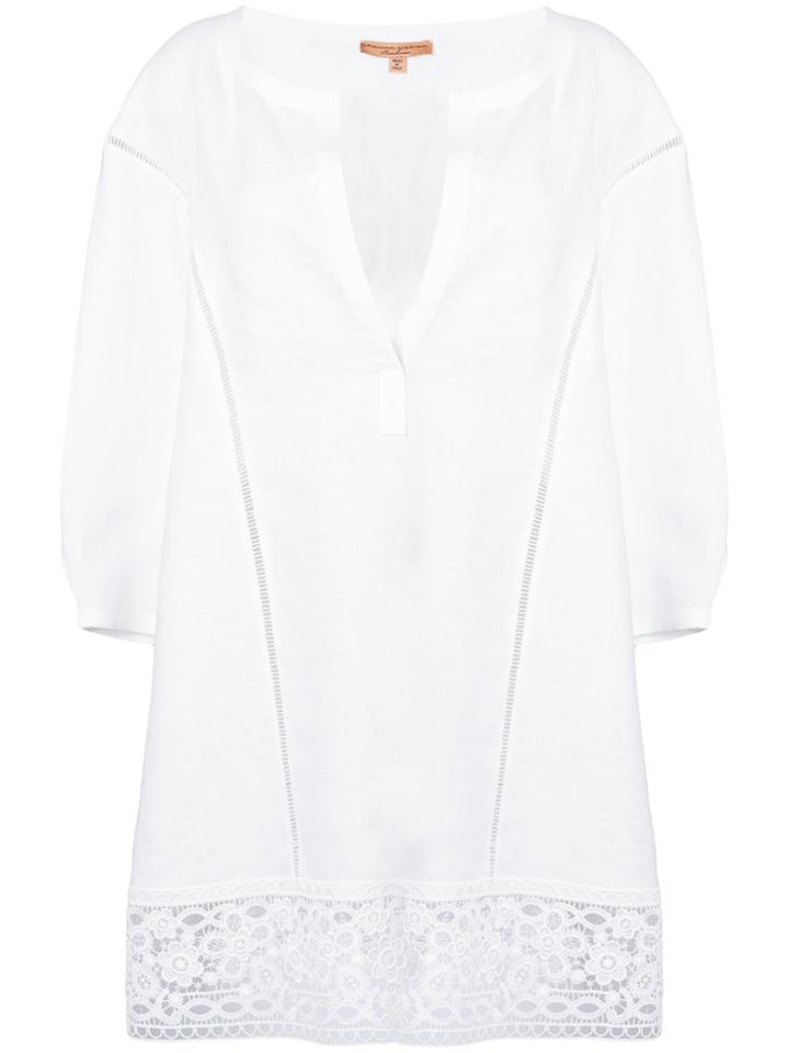 Ermanno Ermanno Lace Hem Kaftan - White