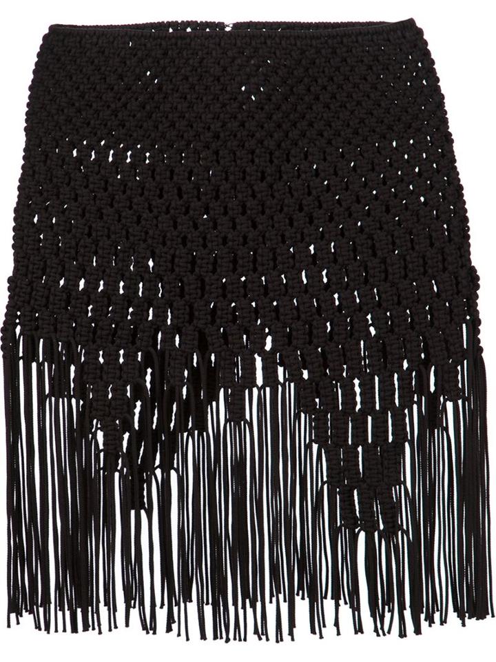 Comme Des Garcons Noir Kei Ninomiya Fringed Hem Braided Skirt