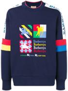 Burberry Colour Block Embroidered Archive Logo Sweater - Blue