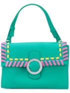 Orciani - Ethnic Tote - Women - Cotton/calf Leather - One Size, Green, Cotton/calf Leather