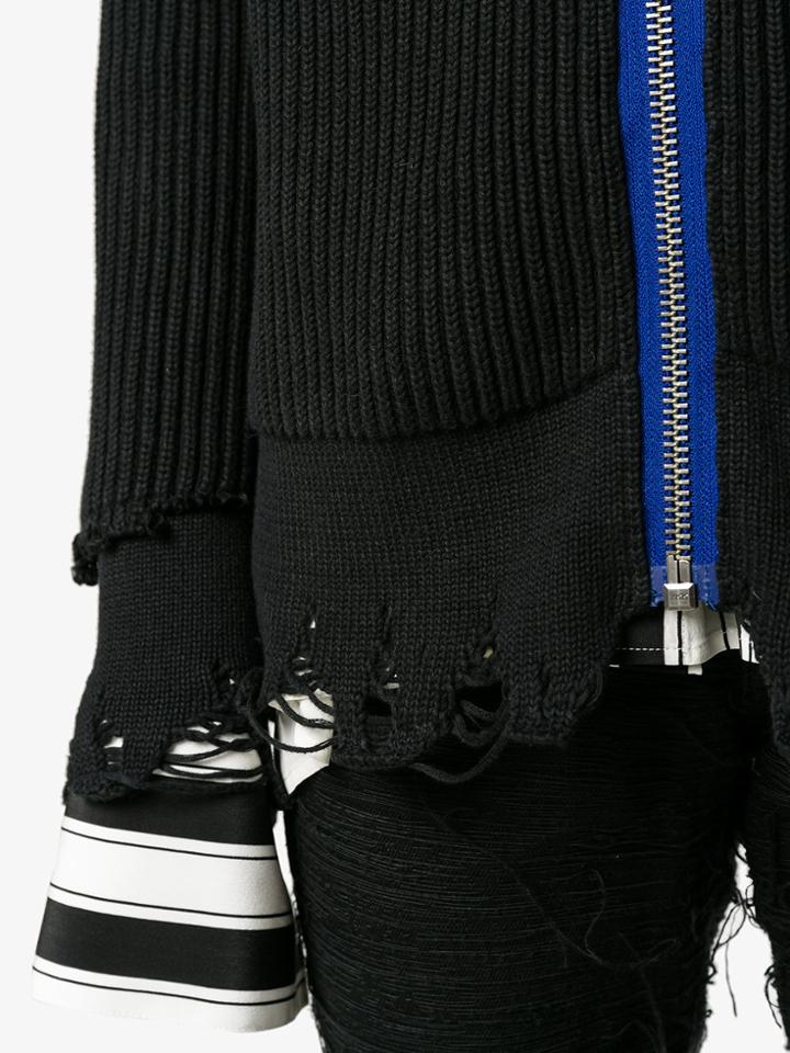 Haider Ackermann Distressed Zip Cardigan - Black