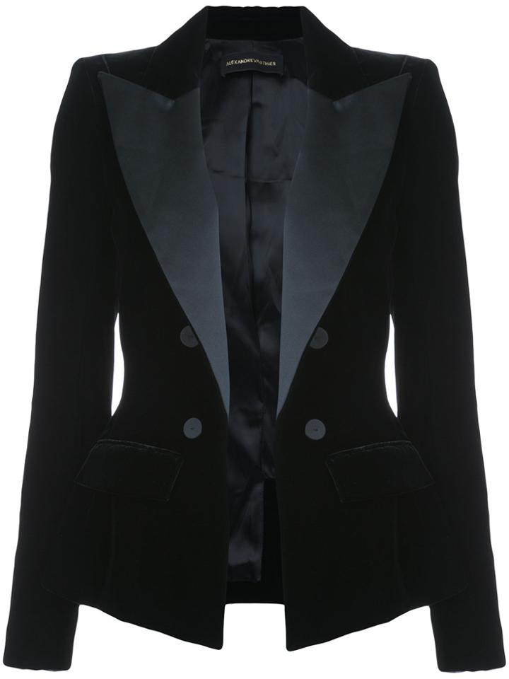 Alexandre Vauthier Wide Lapel Fitted Jacket - Black