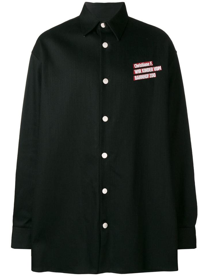 Raf Simons Christiane F. Print Denim Shirt - Black