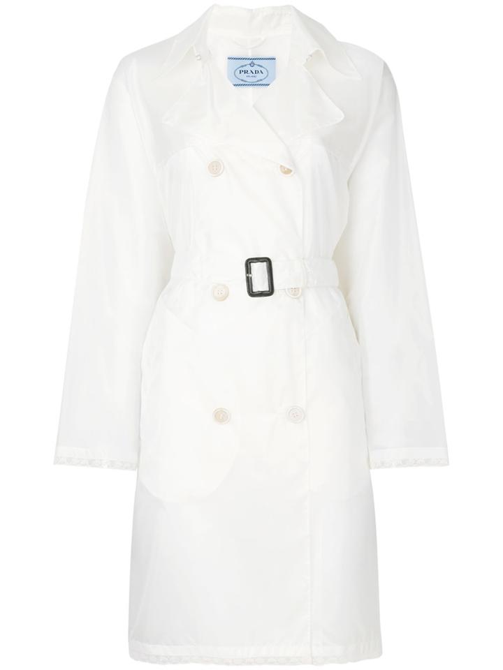 Prada Transparent Trench Coat - White