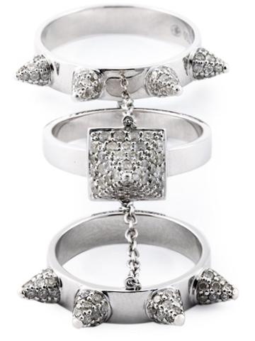 Elise Dray Diamond Three-piece 'piccadilly' Ring
