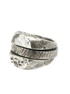 Tobias Wistisen Distressed Spinner Ring, Men's, Size: 64, Metallic, Silver