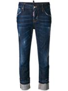 Dsquared2 Cropped Washed Out Jeans - Blue