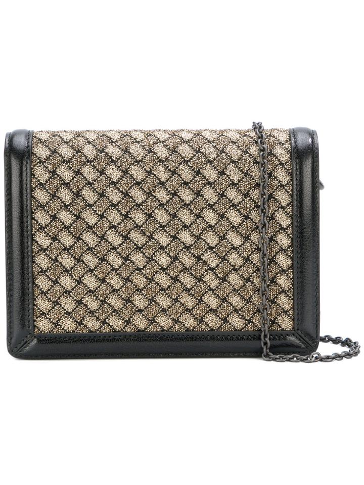 Bottega Veneta Metallic Clutch Bag - Black