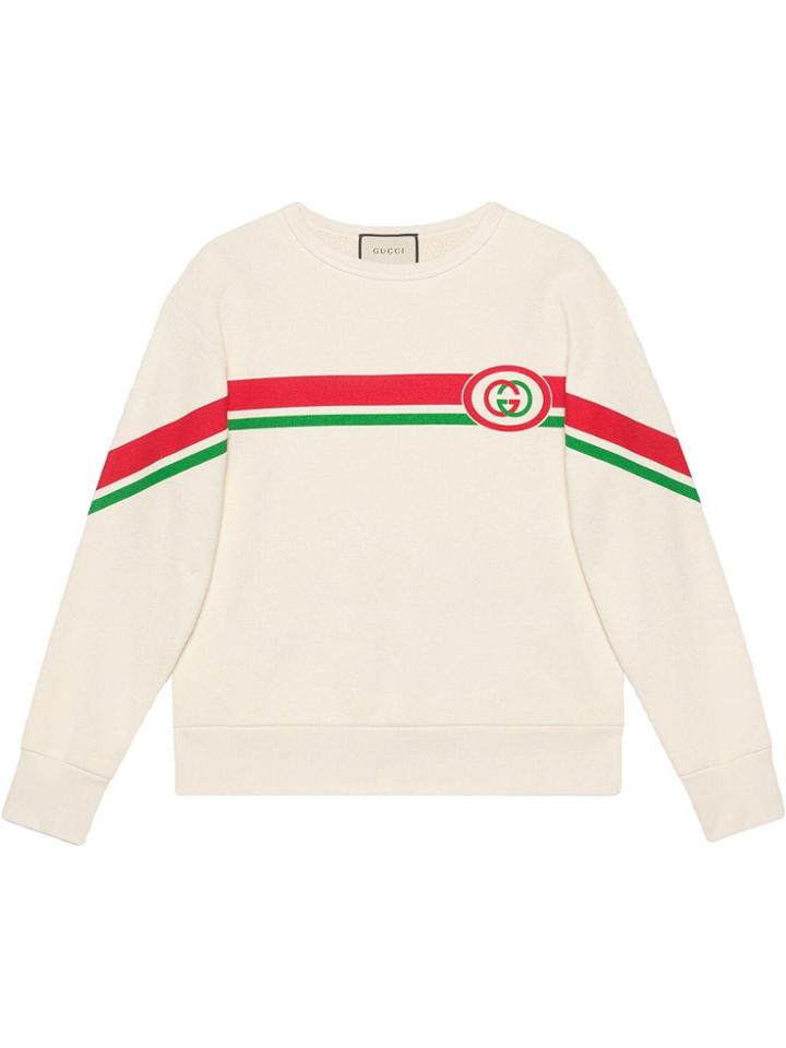 Gucci Sweatshirt With Interlocking G Print - White