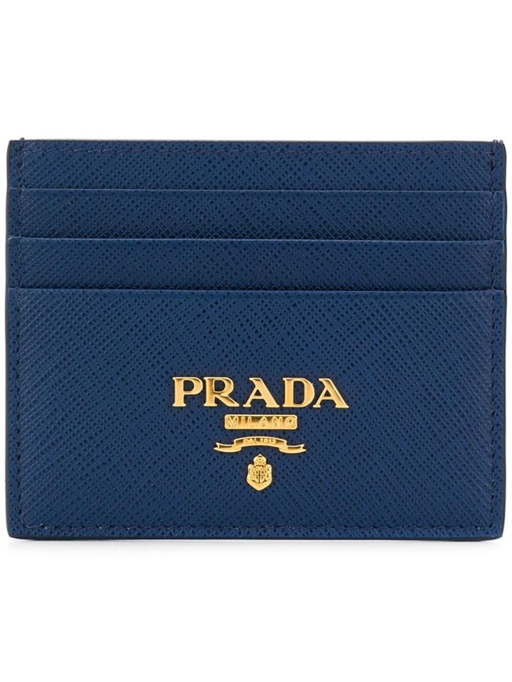 Prada Saffiano Card Case - Blue