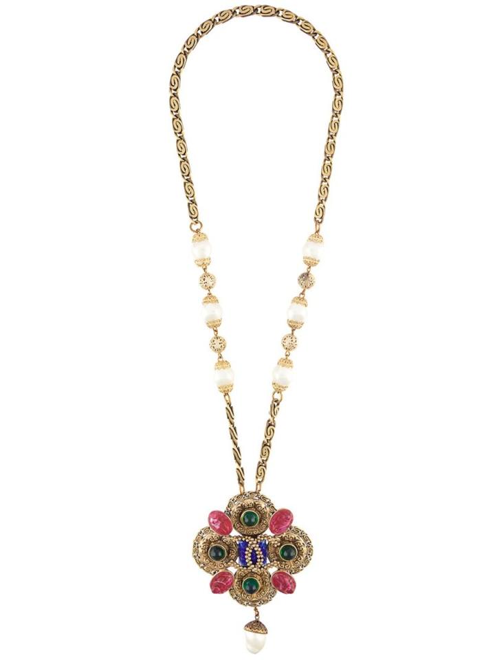Chanel Vintage Gripoix Pearl Filigree Necklace, Women's