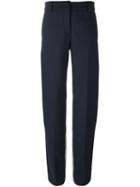 Cédric Charlier Stripe Detail Trousers, Women's, Size: 40, Blue, Polyester/wool/other Fibers