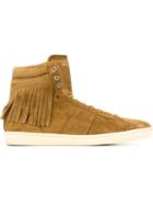 Saint Laurent Court Classic Sneakers, Men's, Size: 40, Brown, Leather/rubber/suede
